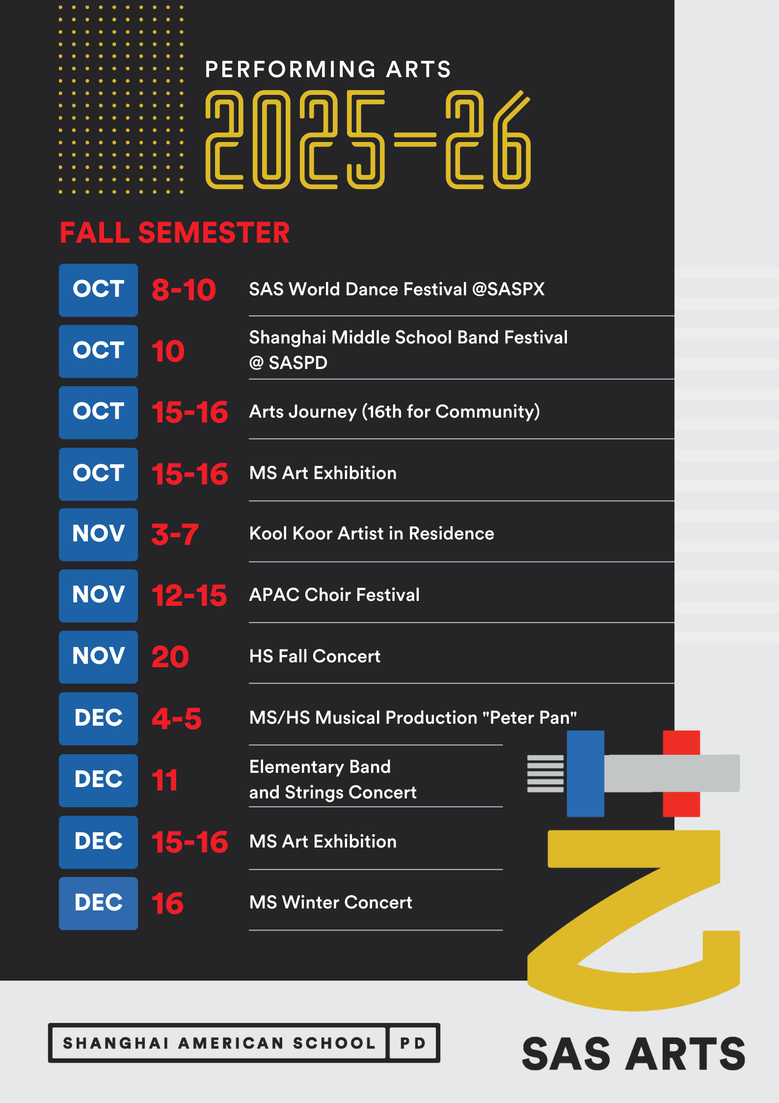 Fall 25 Pudong Arts Schedule